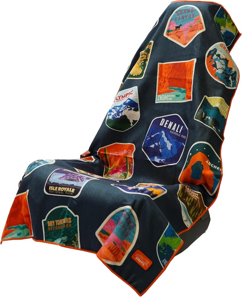 Sprints Athletic Running Towel, Full-Sized, Car Seat Cover - Performance Microfiber… (National Parks) - Image 1